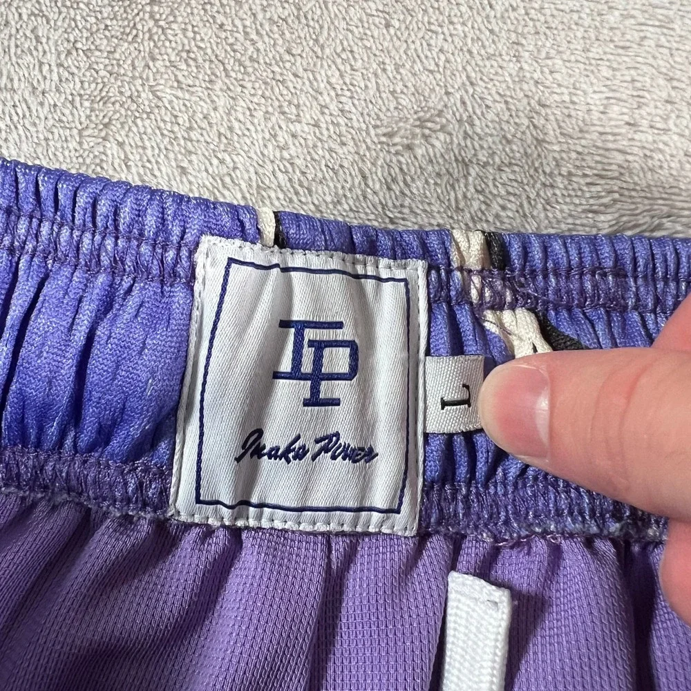 Inaka Power Gym Shorts Men's Size Large Purple Mesh Lightning Graphic Print Rare